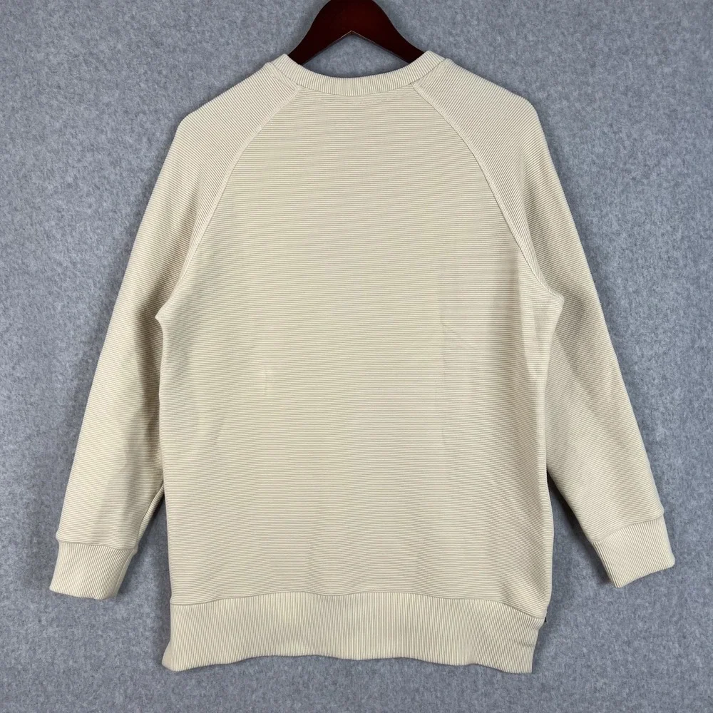 Varley Ivory Manning Ribbed Knit Side Zip Crewneck Sweatshirt Size Small - Picture 4 of 12
